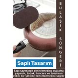 Ergonomik Mutfak Tencere Tava Zorlu Kirleri Sökücü Banyo Fayans Temizleyici Saplı Bulaşık Süngeri