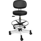 Ergonomik Tekerlekli Tabure, Ayak Halkalı, Ayarlanabilir, 360° Döndürülebilir, Ofis, Ev, Masa Sandalyesi Için - Abanoz