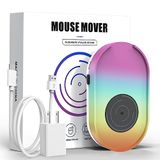 Ergopollo Fare Jiggler, Saptanamayan Fare Taşıma Cihazı Wiggler Shaker Sürücüsüz USB Kablosu ve 5V1A Adaptörü, Fareyi Otomatik Olarak Hareket Eder, PC Ekranını Aktif Tutar, Gökkuşağı