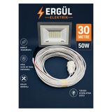 ERGÜL Elektrik 50Watt 30 Metre Seyyar Led Projectör aydınlatma Su Geçirmez