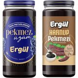 Ergül Üzüm ve Harnup Keçiboynuzu Pekmezi 600 gr Cam 2 li Set
