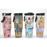 Ergün Collection Capybara Desenli Isı Muhafazalı Pipetli Dev Çelik Termos (Tumbler)