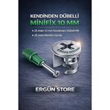 Ergün Kendinden Dübelli Minifix Takım 10MM 25 Takım