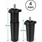 Ergün Store 4 Adet Ayarlı Destek Ayağı 13X21 cm M8 Siyah Gizli Ayak Mobilya Koltuk Baza Koltuk Dolap Tv Ünitesi Ayak Vida Ölçüsü Açıklamada Yazmaktadır .