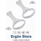 Ergün Store Baza Tutma Kolu Şeffaf Baza Kulp Baza Kaldırma Aparatı ( Esnek Plastik ) 8 Adet