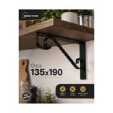 Ergün Store Ferforce Raf Altı Lüx , Raf Tutucu , Raf Altı Siyah , Raf Altı Metal Destek , Raf Demir Siyah Bağlantı Elemanı 130X195 Metal L Ayak 1 Adet