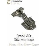 Ergün Store Frenli Düz 3D Dolap Menteşesi ( 1 Adet ) - 1 Adet Std