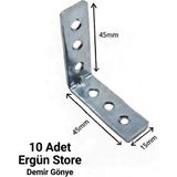 Ergün Store L Demir Köşebent 15X45X45 Demir Gönye Sabitleme - 100 Adet