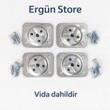 Ergün Store Metal Sehpa ve Ahşap Ayak Bağlantı Aparatı Açılı Ayak Aparatı Zigon Sehpa Masa Koltuk Metal - 8 Adet