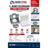 Ergün Store Mobilya Eşya Dolap Askı Elemanı Montaj Bağlantı Sabitleme Sabitleyici Demiri Beyaz 1 Adet - 2 Adet