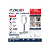 Ergün Store Oval Ayaklı Flanş Dolap İçi Halka Gardrop Elbise Askı Flanşı Boru Tutucu Aparatı 1 Adet İki Tarafı Açık