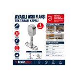 Ergün Store Oval Ayaklı Flanş Dolap İçi Halka Gardrop Elbise Askı Flanşı Boru Tutucu Aparatı 1 Adet Tek Tarafı Kapalı