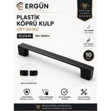 Ergün Store Plastik Köprü Kulp 160-192 Çift Ölçü Dolap Çekmece Kulpu , Mobilya Kulpu , Sert Polimer Siyah Kulp , Vestiyer Kulpu , Gardrop Kulpu , 10 Adet Vida Dahil