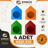 Ergün Store Plastik Su Geçirmez 4 Adet Kedi Evi Renk Stoğa Göre Gönderilecektir. - 4 Adet Renk Stoğa Göre