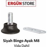 Ergün Store Siyah Bingo Ayak M8 Sac ve Vida Dahil 4 Adet