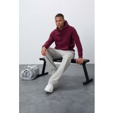 Erguvan Pamuklu Kalın İçi Tüylü Yumuşak Dokulu Comfort Fit Nakışlı Erkek Sweatshirt - 88419