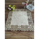 Ergüven Home Bej (Koyu Krem) Süet Kumaş Kare Amerikan Servis Takımı Supla 6'Lı 35 x 35 cm