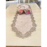 Ergüven Home Koyu Bej (Taş Rengi) Süet Kumaş Runner Masa Boyu 40X140 Cm - 40 x 140 cm