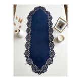 Ergüven Home Lacıvert Nubuk Süet Kumaş Runner Sehpa Boyu 40x100cm