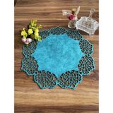 Ergüven Home Mavi Süet Kumaş Yuvarlak Amerikan Servis Supla Takımı 6'Lı 35 x 35 cm