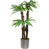 ERHAN FLOWERS ÇİÇEK & DEKORASYON 160 Cm 3 Gövdeli Yapay Palmıye Yuka Agacı Metal Saksı ypy.agç.00393