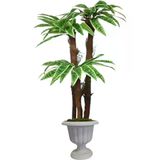 ERHAN FLOWERS ÇİÇEK & DEKORASYON 160 Cm 3 Gövdeli Yapay Palmıye Yuka Agacı Nergiz Saksı ypy.agç.00392