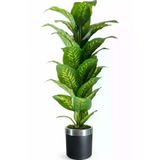ERHAN FLOWERS ÇİÇEK & DEKORASYON Yapay Ağaç Difenbahya 170 Cm Siyah Gümüş Saksı ypy.agç.00026