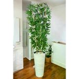 ERHAN FLOWERS ÇİÇEK & DEKORASYON Yapay Bambu Ağacı 180Cm Yoğun Yapraklı Beyaz Renk Saksıda kms.sks.180.bmb