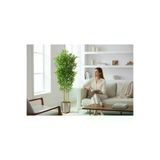 ERHAN FLOWERS erh.1735 Yapay Bambu Ağaç 190 Cm 6 Dallı Yogun Yaprak Metal Gümüş Saksı
