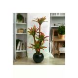 ERHAN FLOWERS erh.1774 150 Cm Yapay Kirmizi Yuka Ağaç Siyah Küre Saksi