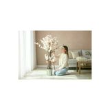 ERHAN FLOWERS erh.2130 Yapay Salon Çiçegi Yapay Ağaç Beyaz Bahar Dalı 100 Cm Siyah Gümüş Saksı