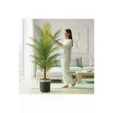 ERHAN FLOWERS ERH-A-1259 Yapay Areka Palmiyesi Siyah Gümüş Saksı 160 Cm