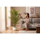 Erhan Flowers Yapay Areka Ağacı Palmiye Ağacı Salon Bitkisi Yapay Areka 130 cm 20 Yaprak Beyaz Küre Saksı