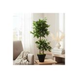 ERHAN FLOWERS Yapay Çiçek siyah Saksıda Benjamin Salon Balkon Ev Ağacı Yeşil Bitkisi Bambu 3 Gövdeli Dolgun 105 cm