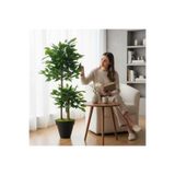 ERHAN FLOWERS Yapay Çiçek siyah Saksıda Benjamin Salon Balkon Ev Ağacı Yeşil Bitkisi Bambu Gövdeli Dolgun 125 cm