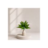 ERHAN FLOWERS YAPAY SARI YEŞİL CROTON CALATHEA 48 CM - DEKORATİF VAZO İÇİ YAPRAK DALI (SAKSISIZ)