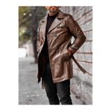 ErhanKorkmazShoes ERKEK KAHVERENGİ HAKİKİ DERİ TRENÇKOT