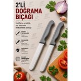 ERHCE 2'li Gri Ince Tırtıklı Micro Doğrama Bıçağı Sebze Meyve Ekmek Mikro Solingen Bıçak
