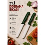 ERHCE 2'li Yeşil Ince Tırtıklı Micro Doğrama Bıçağı Sebze Meyve Ekmek Mikro Solingen Bıçak