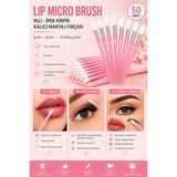 ERHCE Lip Brush Ruj, ipek Kirpik , Kalıcı Makyaj Fırçası Micro Brush 50 Adet