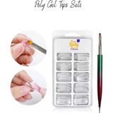 ERHCE Polygel Form Kalıp Tips 100’LÜ + Jel Uygulama Fırçası