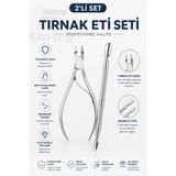 ERHCE Tırnak Eti Pensi + Kronk Seti | Kütikül Temizleme & Et İtici | Paslanmaz Çelik Manikür Pedikür Seti