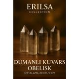 Erilsa Dumanlı Kuvars Kazık Obelisk Şifa Kristali – Negatif Enerji Temizleyici Doğal Taş Sütun