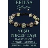 Erilsa Sertifikalı 8mm Terahertz & Yeşil Necef Taşı Bileklik – Denge, Sakinlik ve Koruma