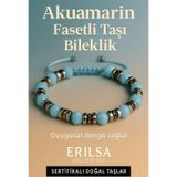 Erilsa Sertifikalı Akuamarin Fasetli Taşı Bileklik 6x6 mm – Duygusal Denge ve Sakinlik Taşı