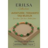 Erilsa Sertifikalı Aventurin Terahertz Doğal Taş Bileklik - Şans Şifa Bolluk Enerji Dengesi
