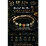 Erilsa Sertifikalı Başak Burcu 7 Çakra Doğal Taş Bileklik - Ayarlamalı Unisex Lüks Hem Bileklik Hem Halhal