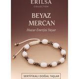 Erilsa Sertifikalı Beyaz Mercan Taşı Bileklik – Saflık ve Huzur Enerjisi Yayan Doğal Taş