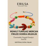 Erilsa Sertifikalı Çapa Renkli Turkuaz Mercan Firuze Taşı Bileklik – Negatif Enerjiyi Yok Et Gücünü Hisset