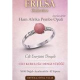 Erilsa Sertifikalı Cilt Kuruluğu Denge Yüzüğü – Ham Afrika Pembe Opali Ayarlamalı İnce Terazi Balık Yengeç